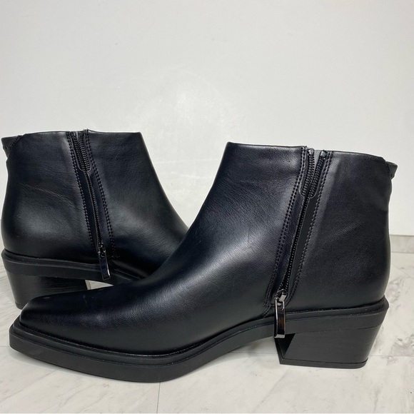 New! Franco Sarto Fina Black Faux Leather Western Bootie 9M - Picture 6 of 14